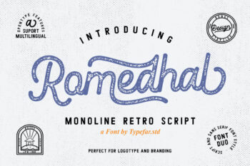 monoline retro script font
